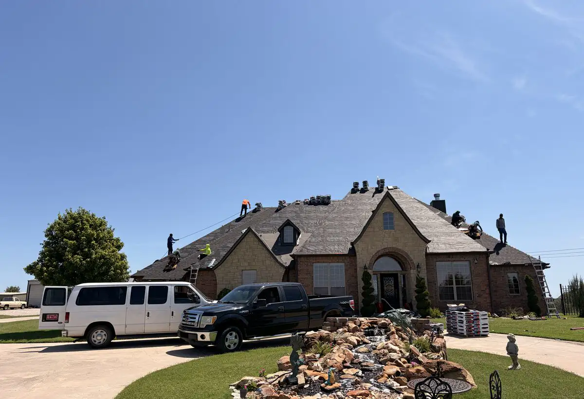 Our team replacing a roof